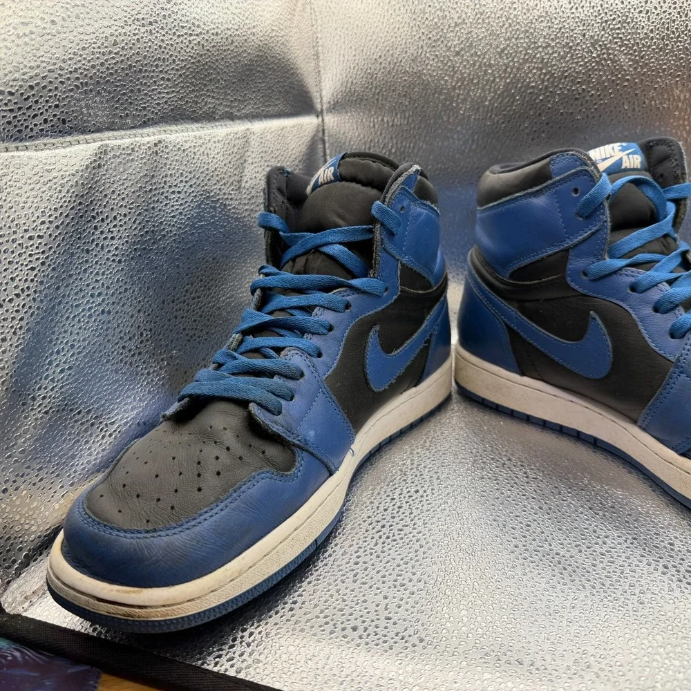 Size‎ 13 Jordan 1 Retro OG High Dark Marina Blue Mens Sneaker Shoes 555088-404